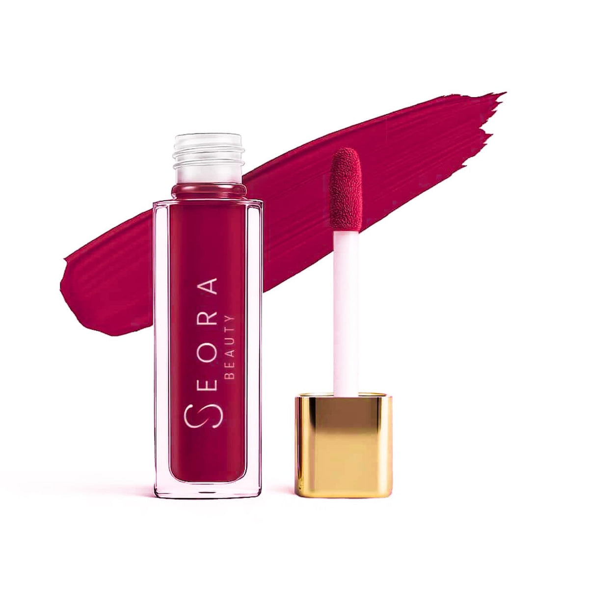 Adore Me Liquid Lipstick in Berry with shade swatch