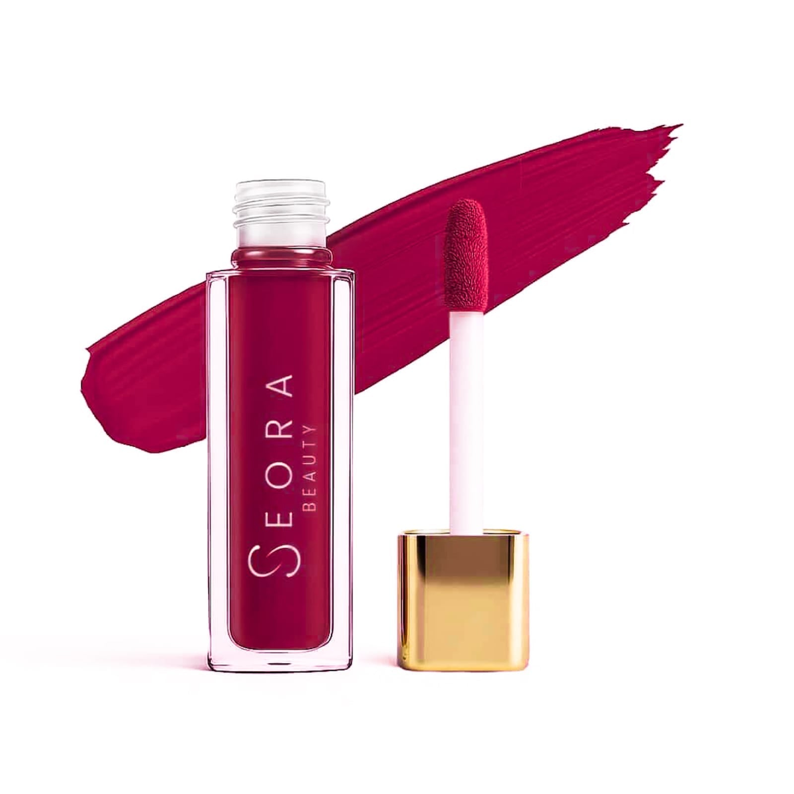 Adore Me Liquid Lipstick in Berry with shade swatch