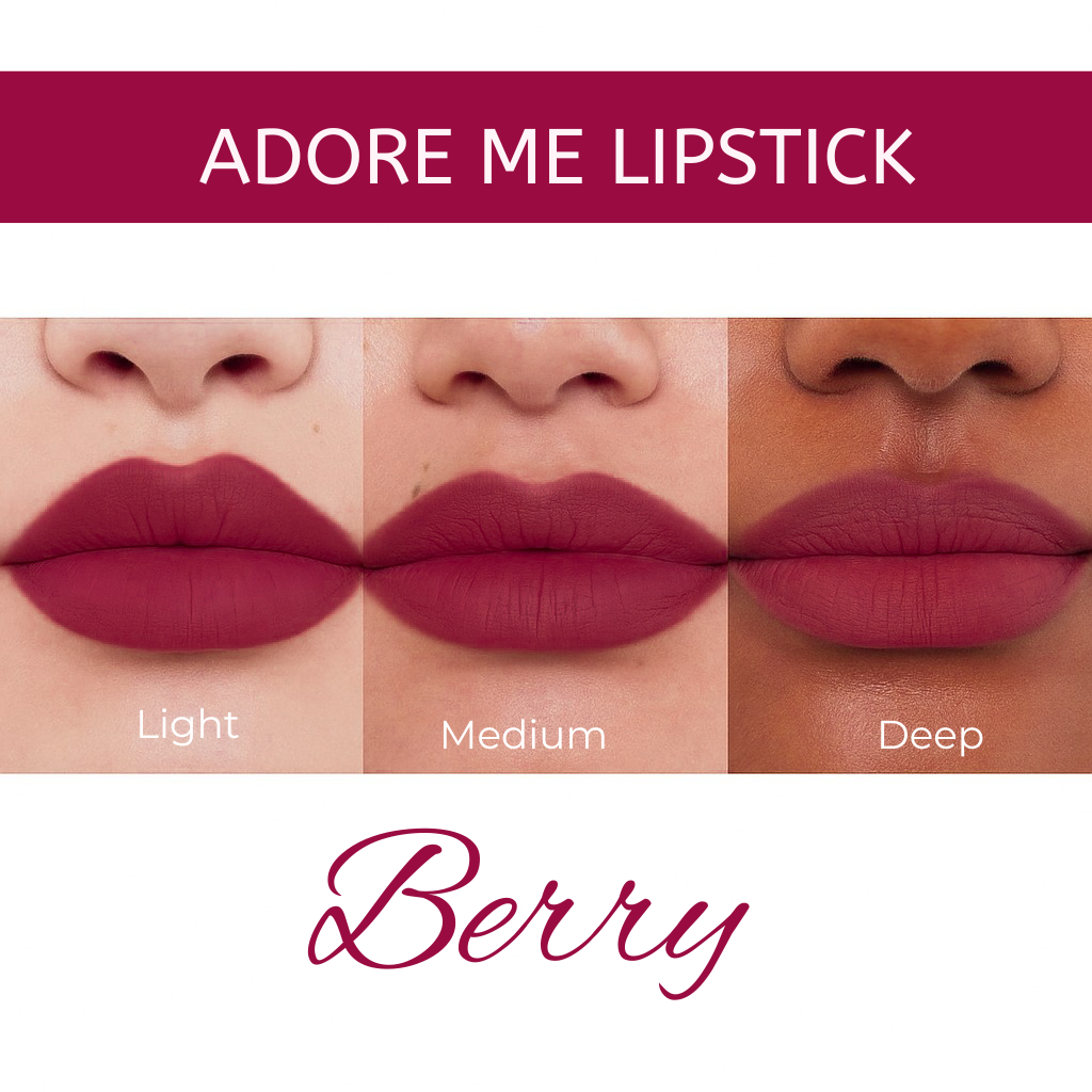 Berry liquid lipstick shade detail