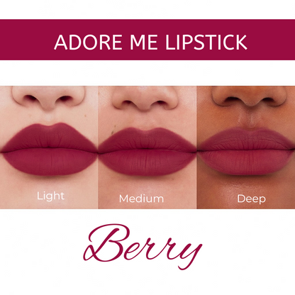 Berry liquid lipstick shade detail