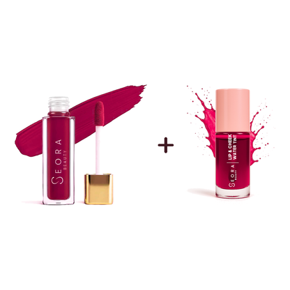 Seora Beauty Berry Glow Duo — Adore Me Liquid Lipstick in Berry with Lip & Cheek Water Tint