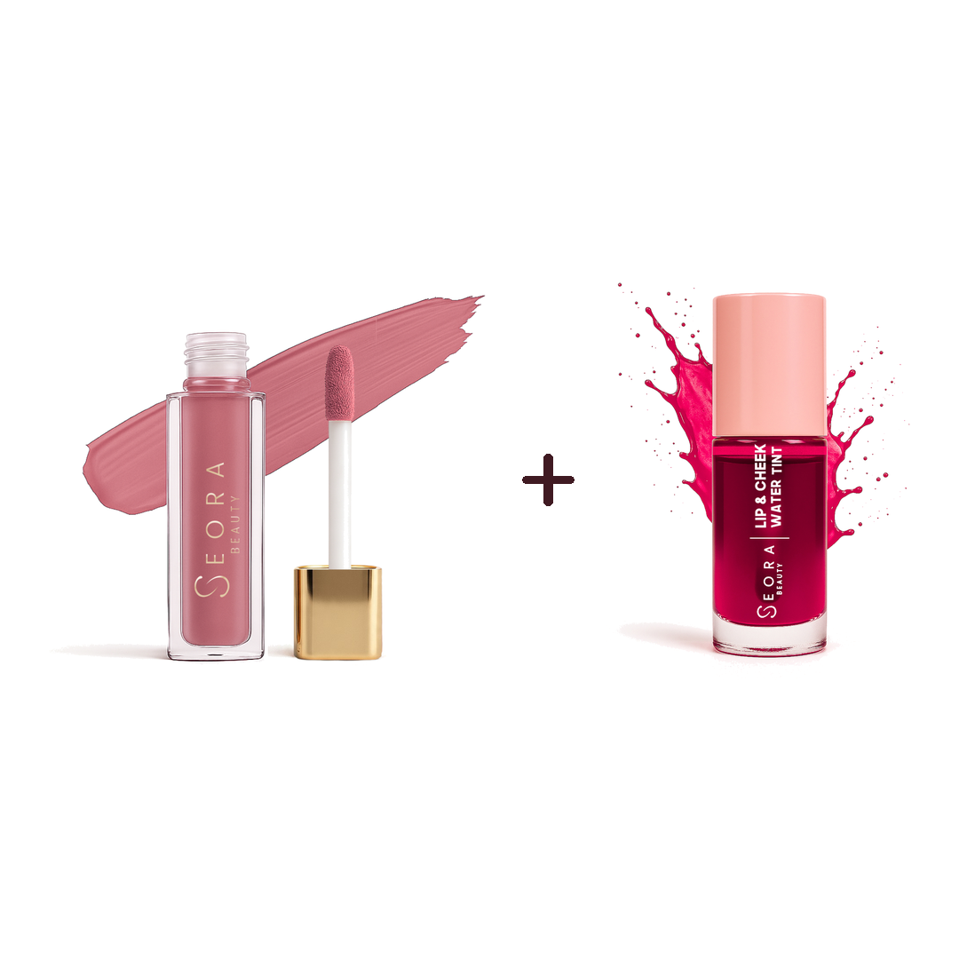 Seora Beauty Petal Glow Duo — Adore Me Liquid Lipstick in Petal with Lip & Cheek Water Tint