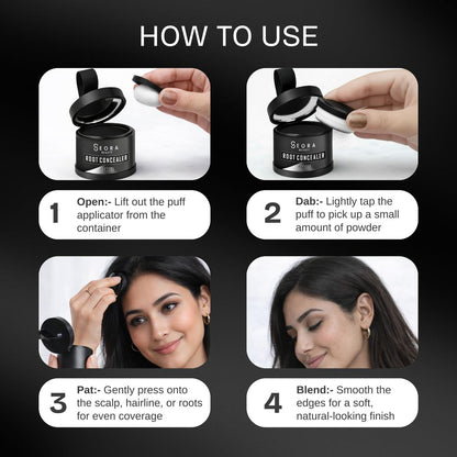 Root Concealer Powder | Hairline Fix | Beard Touch-Up (Black)